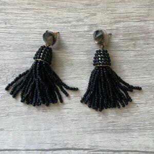 J. Crew Beaded Tassel Statement Earrings